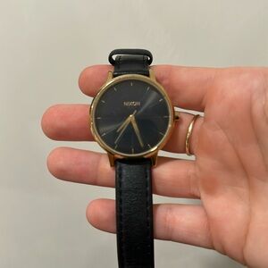 Nixon Women's Watch with Gold Case and Black Strap